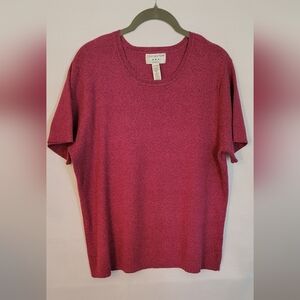 Covington Women's Pullover Short Sleeve Pink Knit Top 16-18W